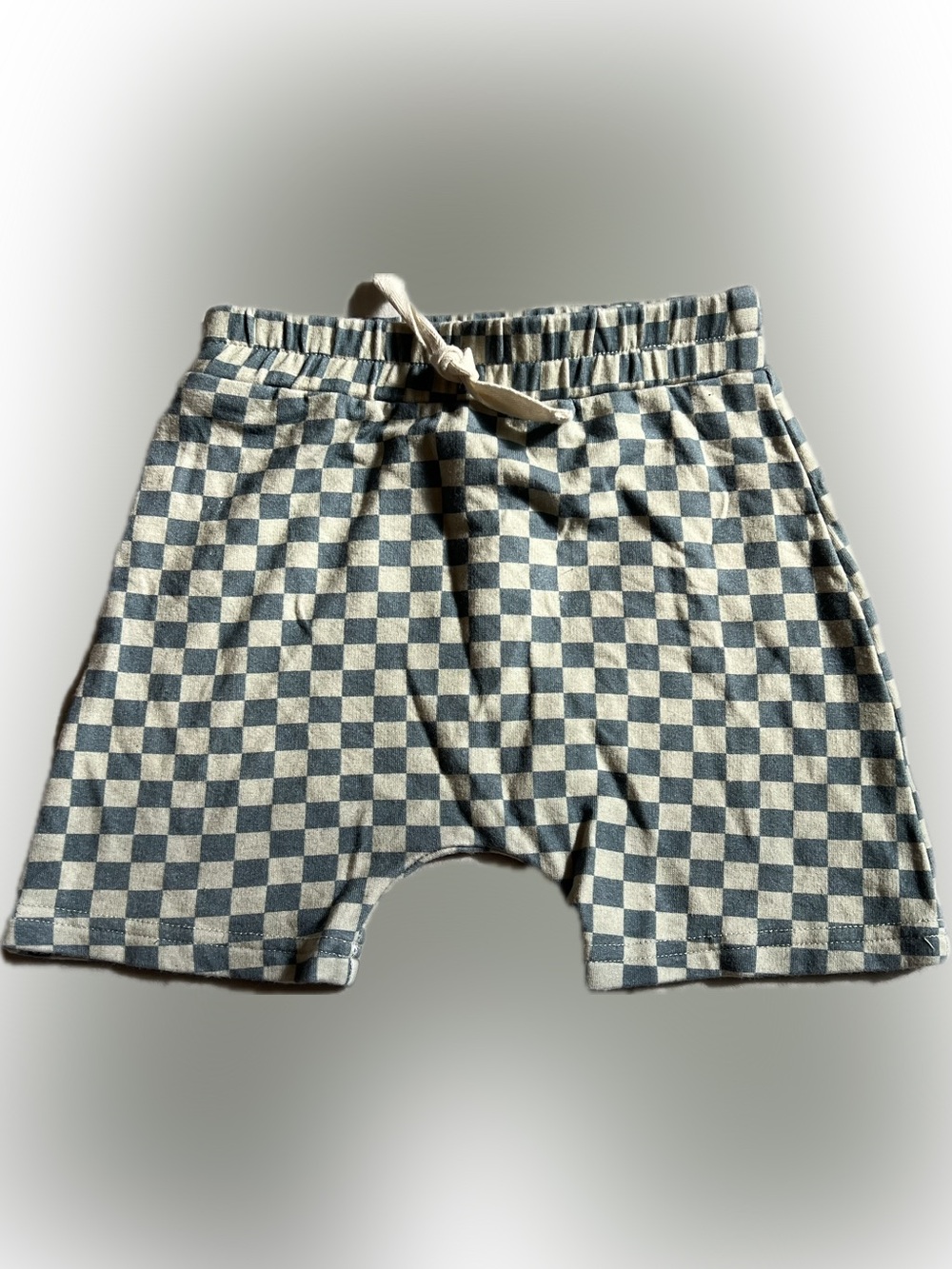 BABY SPROUTS Checkerboard Pull-On Kids Shorts in Blue and Cream